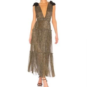 Sabina musayev gold mesh black babydoll dress revolve